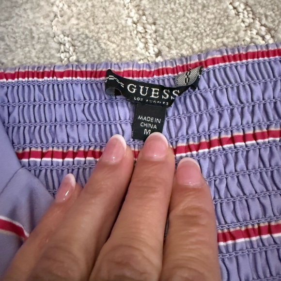 Guess Lavender Top with Red and White Stripes - Picture 4 of 5